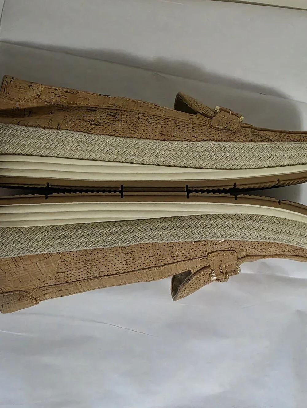 Vaneli Quarzi Bit Luxury Perforated Cork Slip On Loafers Beige Size 9 Women's
